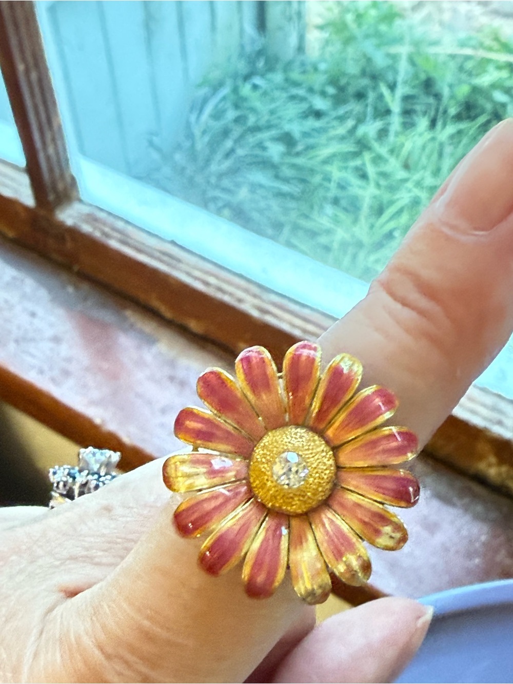 Vintage Enamel + Diamond DAISY Ring.